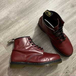 Dr. Martens Leather Boots Red